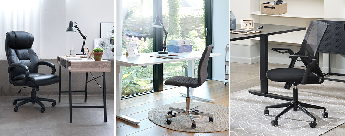 Tri različite vrste stolica i uredskih stolova za home office