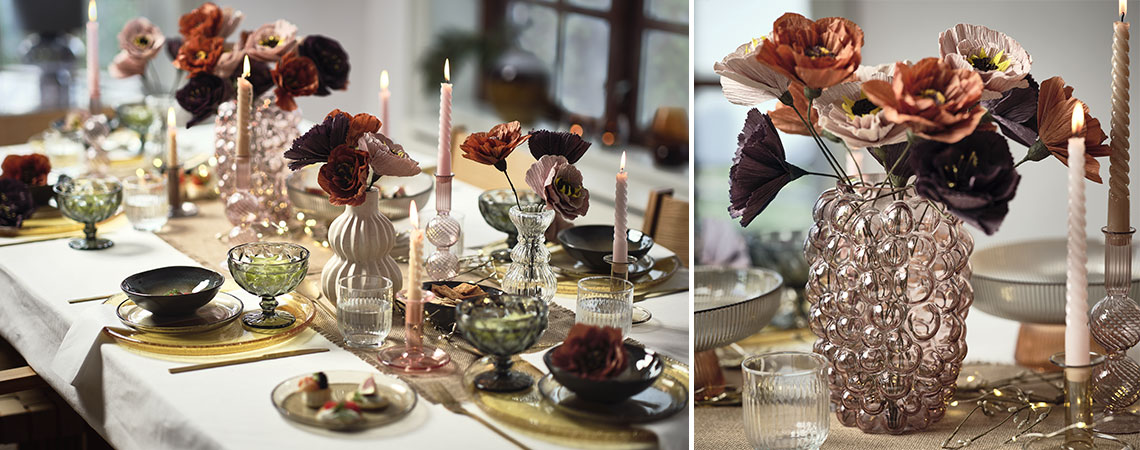 Svečano dekoriran novogodišnji stol i vaza