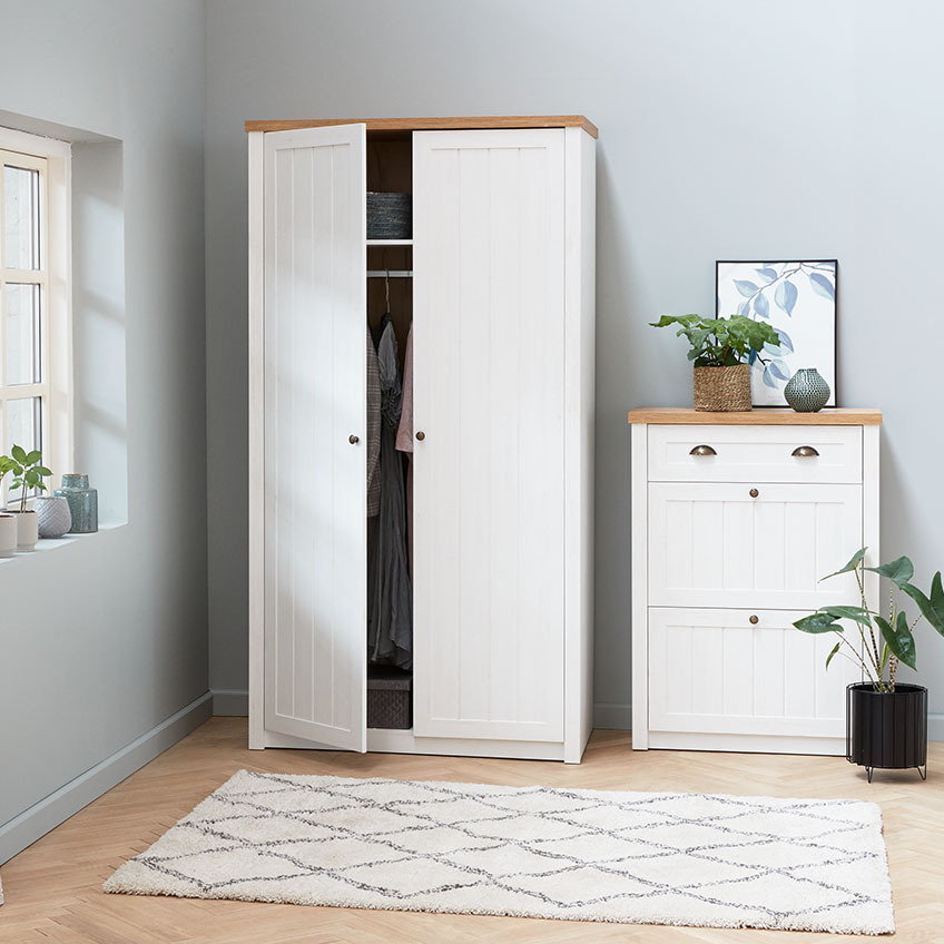Wardrobe and chest of drawers are great as storage furniture  