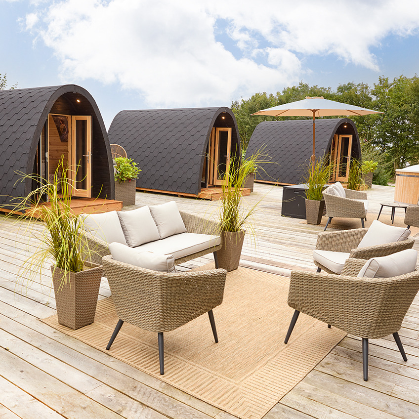 Lounge set SANDBAKKE Vanjski prostor luksuznih Bramslev Bakker glamping kućica