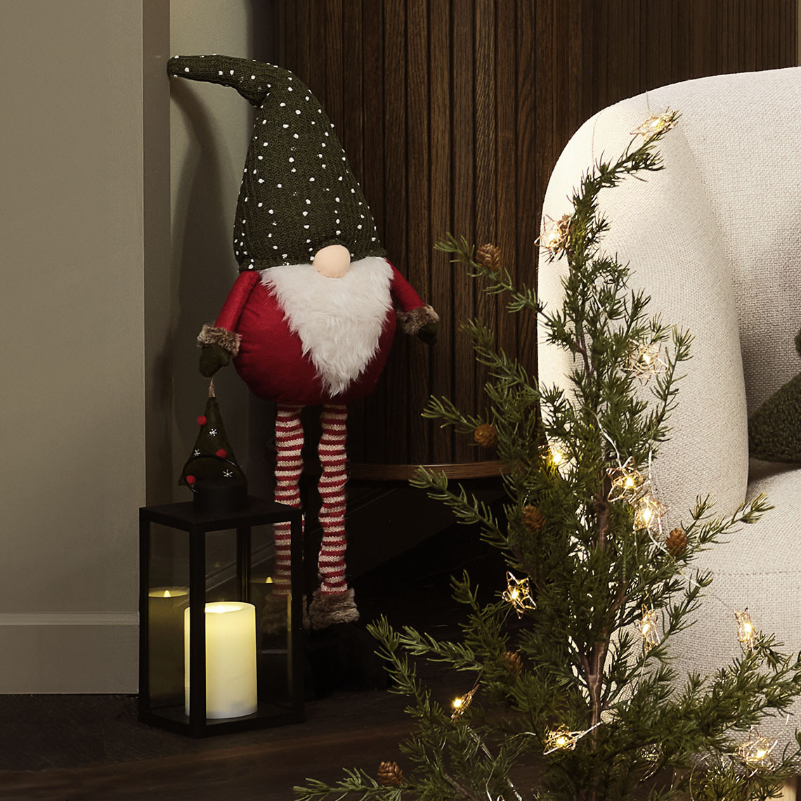 Noge božićnog patuljka KULDE mogu se prilagođavati po dužini Visoki božićni patuljak s podesivim nogama