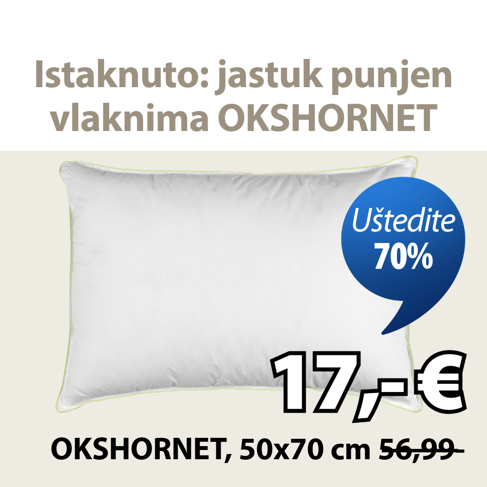 Jastuk punjen vlaknima 50x70 KRONBORG OKSHORNET srednji