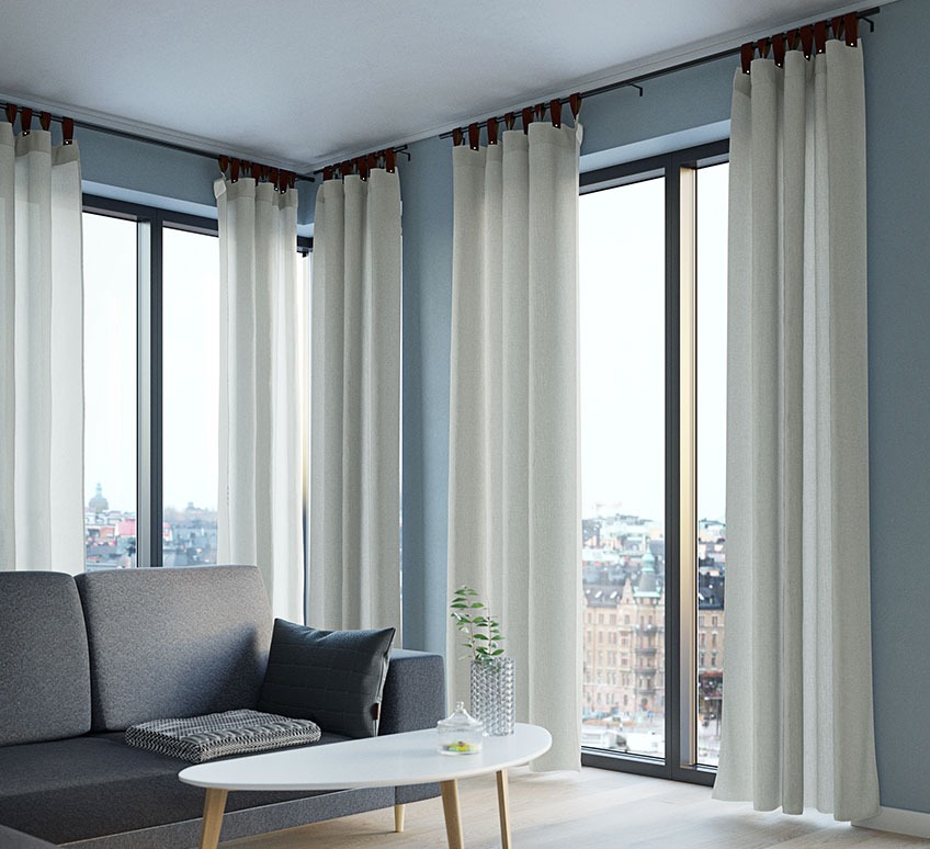Lightweight curtains in an apartment